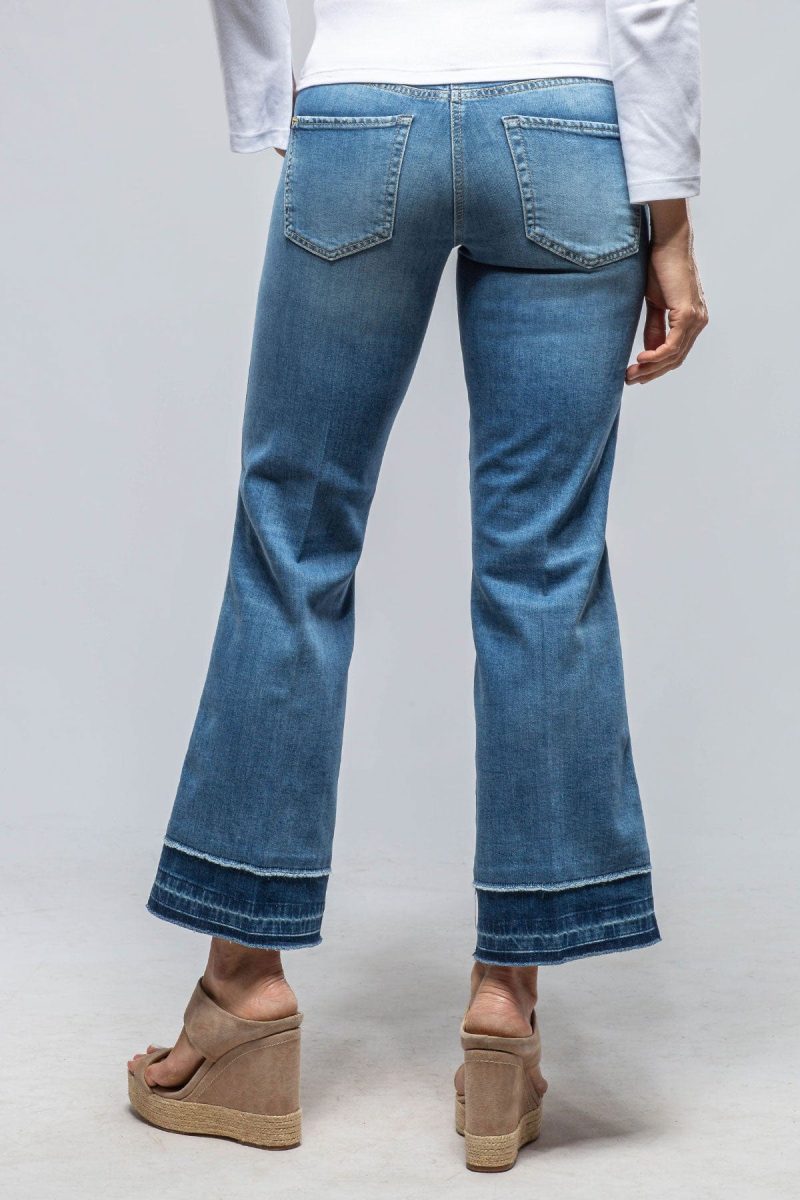 cambio francesca cropped dbl hem detail in mid blue ladies pants jeans axels vail 39785783066858