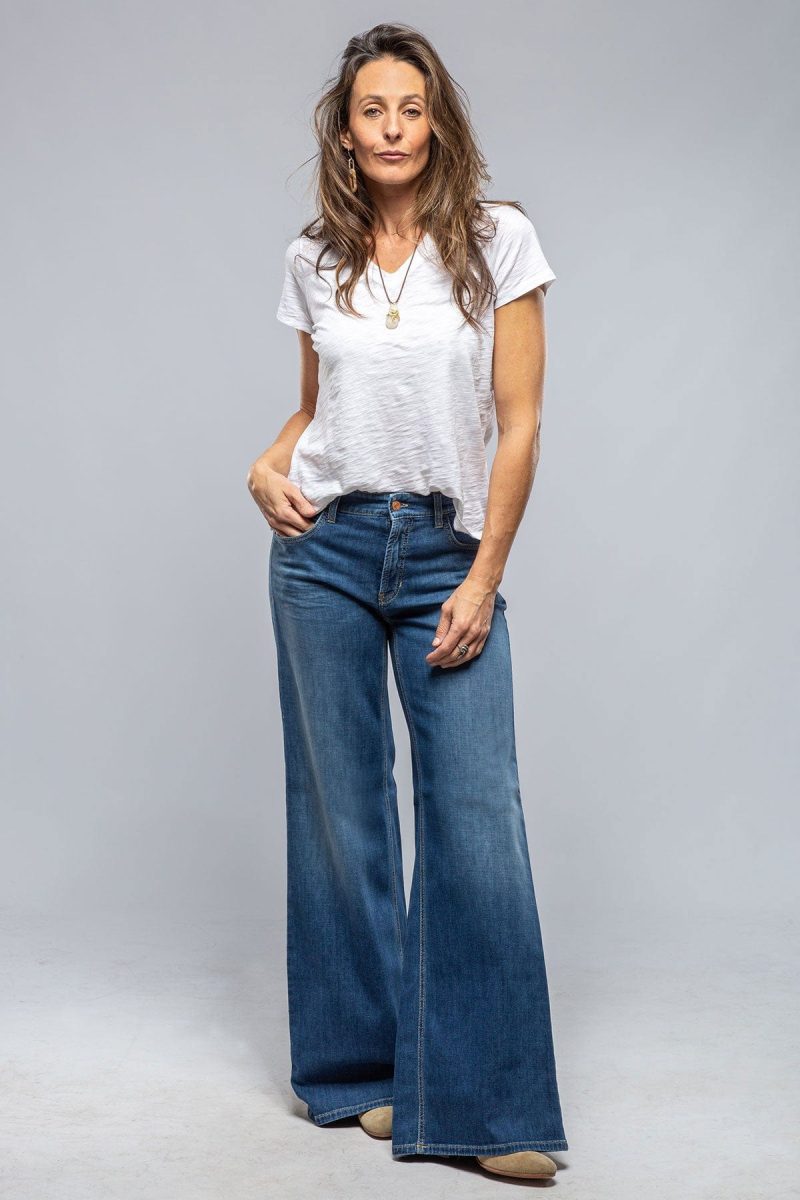 cambio palazzo jean in mid wash blue ladies pants jeans axels vail 39751504625898