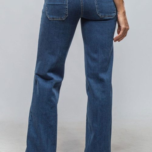 cambio tess wide leg patch pockets in med blue ladies pants jeans axels vail 40375799120106