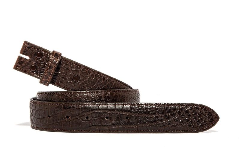 chacon chocolate alligator matte strap belts and buckles belts axels vail 29641583263933