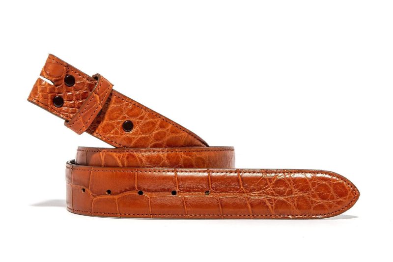 chacon cognac alligator matte strap belts and buckles belts axels vail 28211197051069