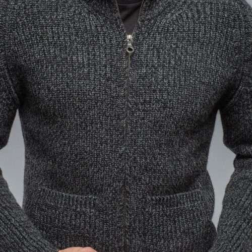 corgi galway chunky cashmere full zip in charcoal mens sweaters axels vail 36524538003690