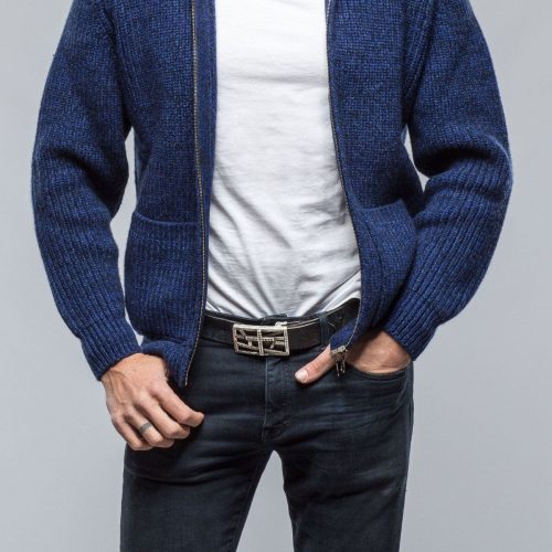 corgi galway chunky cashmere full zip navy donnagle mens sweaters axels vail 38835507495146