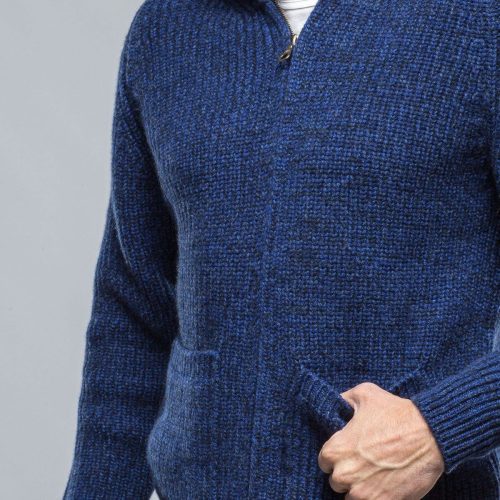 corgi galway chunky cashmere full zip navy donnagle mens sweaters axels vail 38835507888362