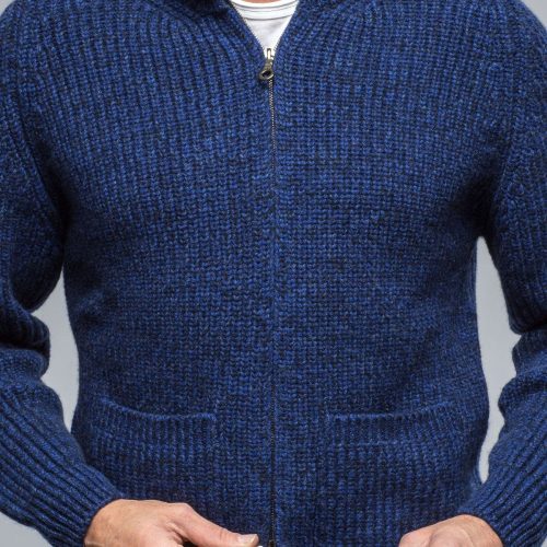 corgi galway chunky cashmere full zip navy donnagle mens sweaters axels vail 38835507921130