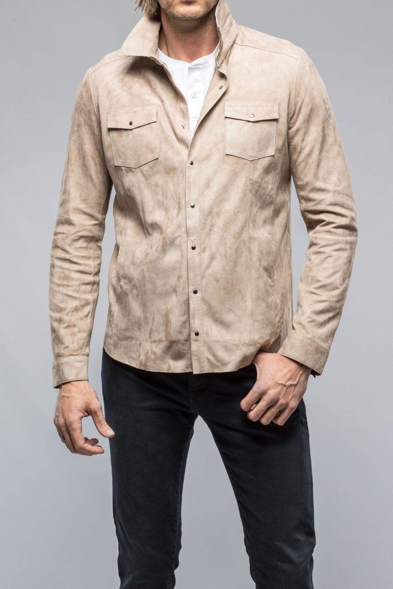 di bello bello suede shirt in roccia mens outerwear overshirts axels vail 38819055403242