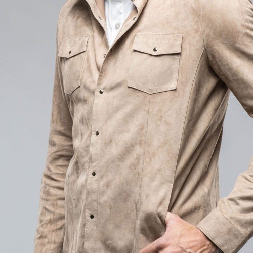 di bello bello suede shirt in roccia mens outerwear overshirts axels vail 38819055665386