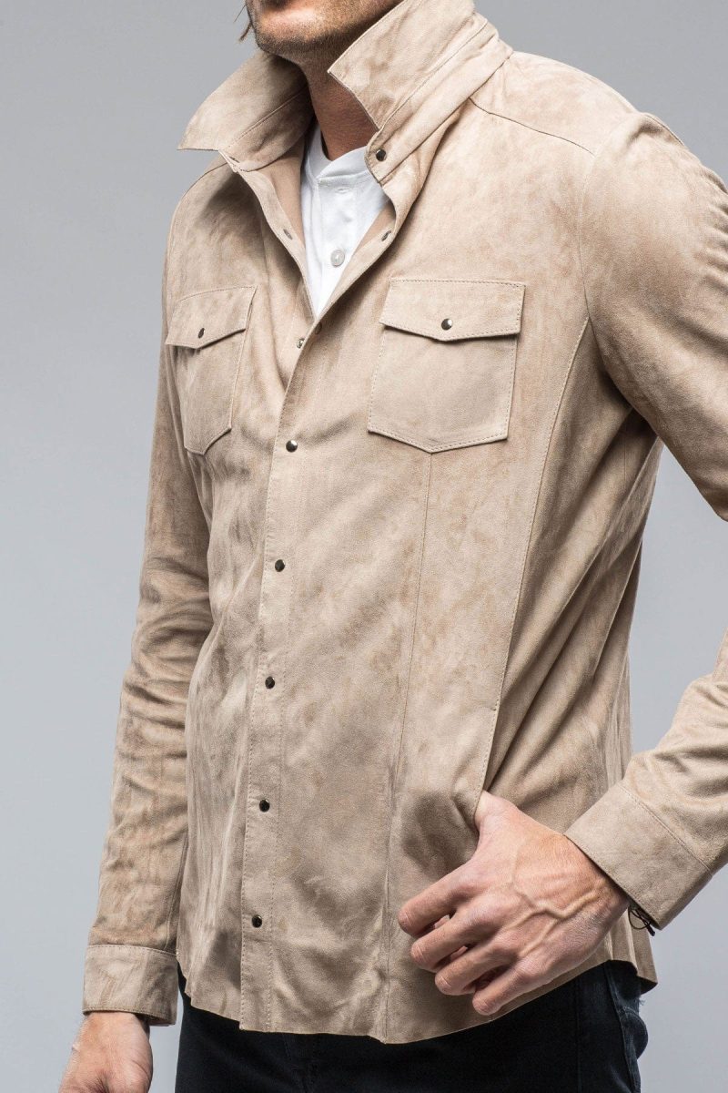 di bello bello suede shirt in roccia mens outerwear overshirts axels vail 38819055665386