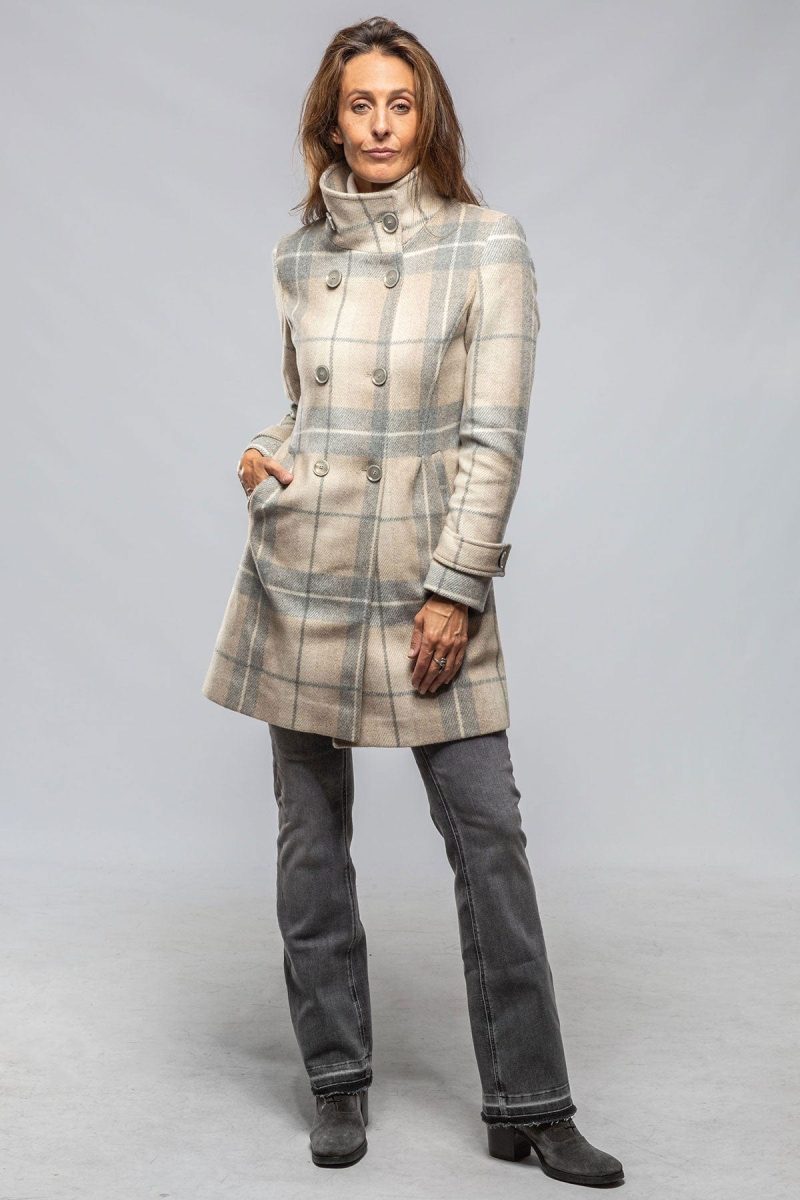 dibello annemarie plaid dbl brstd plaid coat ladies outerwear cloth axels vail 40228901912810