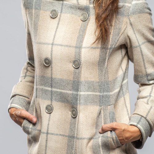 dibello annemarie plaid dbl brstd plaid coat ladies outerwear cloth axels vail 40228902666474