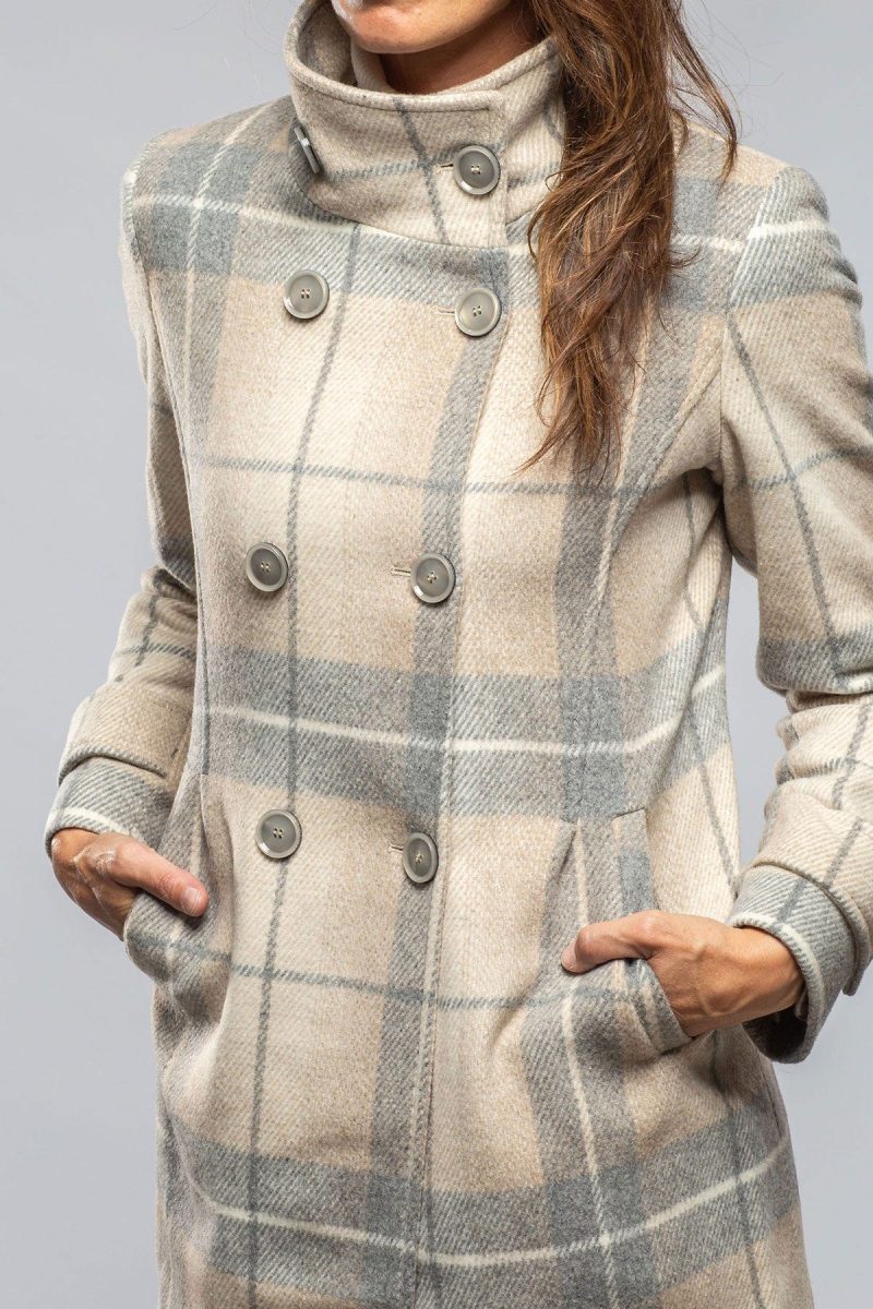 dibello annemarie plaid dbl brstd plaid coat ladies outerwear cloth axels vail 40228902666474