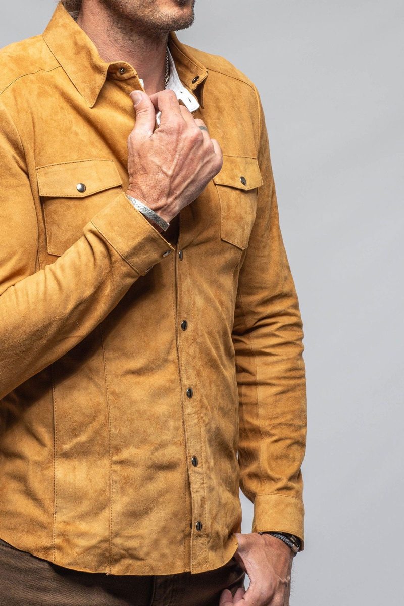 dibello bello suede shirt in camel mens outerwear leather axels vail 40173911998698