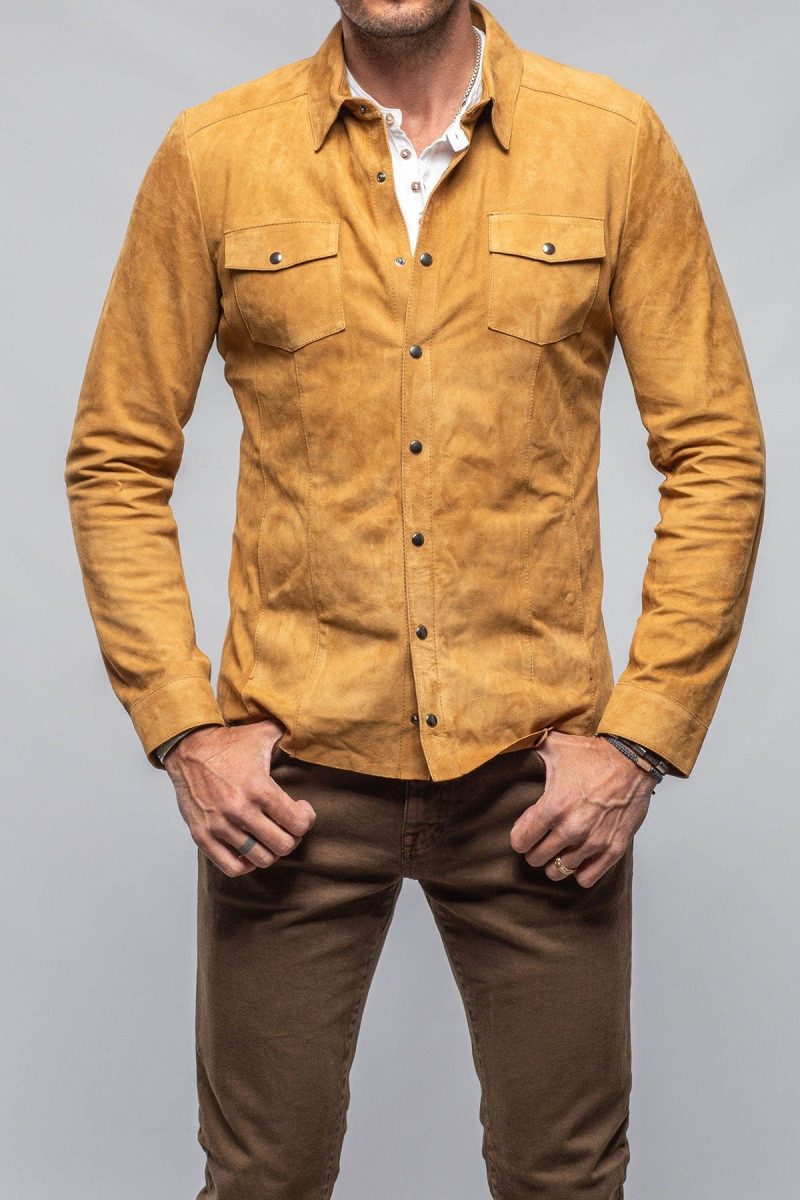 dibello bello suede shirt in camel mens outerwear leather axels vail 40173912031466