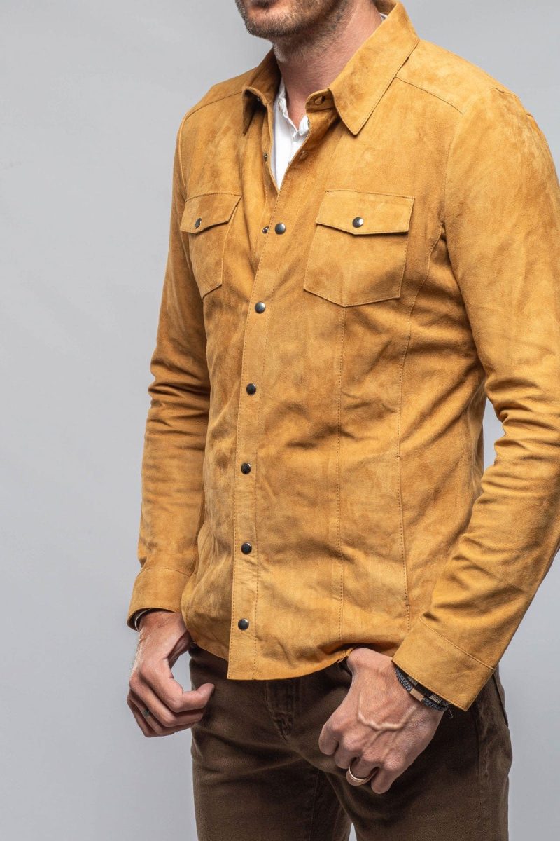 dibello bello suede shirt in camel mens outerwear leather axels vail 40173912064234