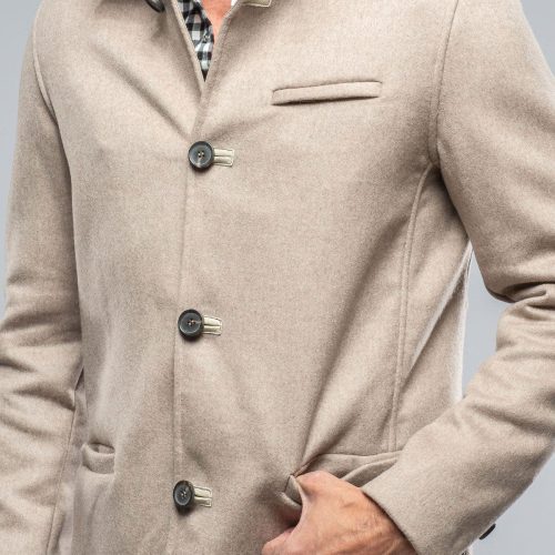 dibello kash double face jacket in beige blue mens outerwear cloth axels vail 39380257472746