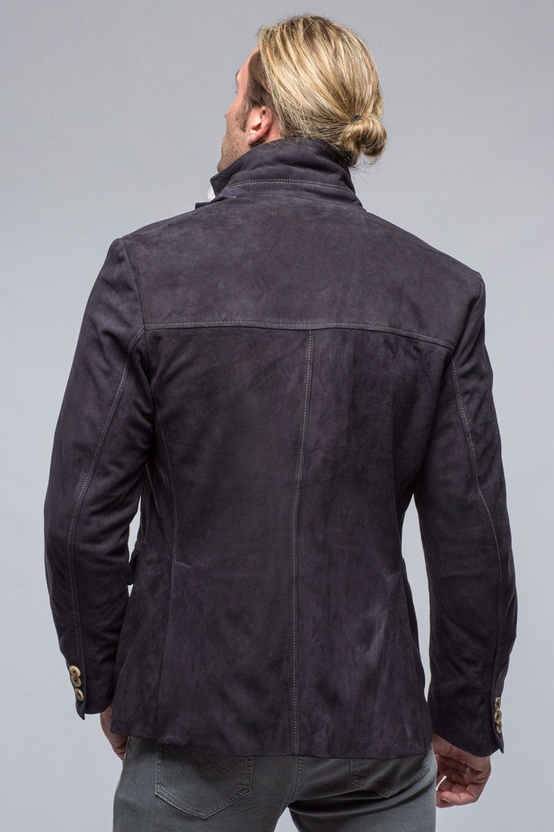 dibello maldito suede blazer in navy mens outerwear leather axels vail 40173913243882