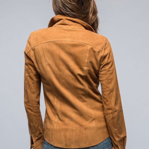 dibello marissa long suede shirt in rich tobacco ladies outerwear leather axels vail 39230050074858