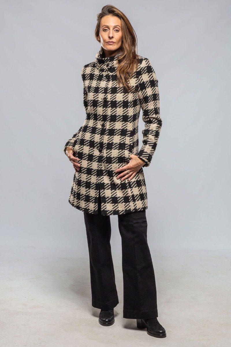 dibello millie houndstooth coat ladies outerwear cloth axels vail 40228780376298