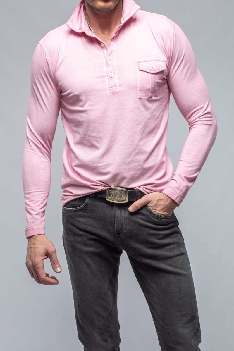 dune cafe paco ls polo shirt in pink mens shirts polos axels vail 36650821746922