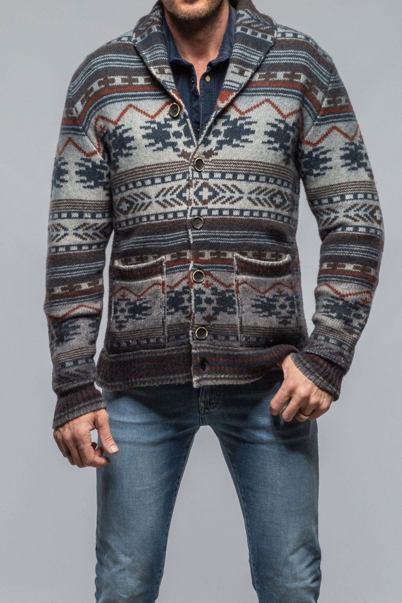 dune jeckyll navajo shawl jacket in grey mens sweaters axels vail 40562169741546