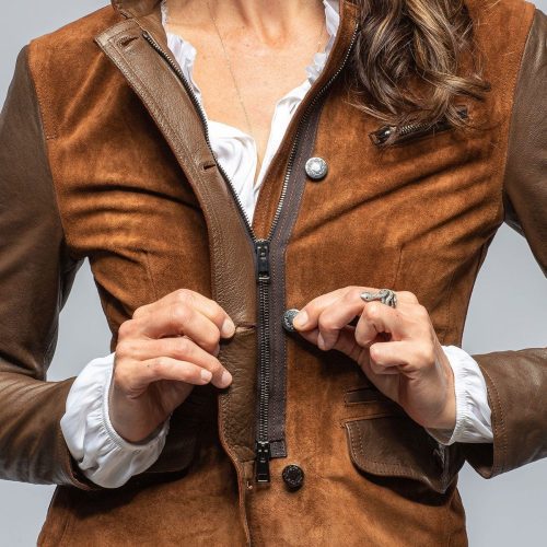 dune lauren suede amp leather jkt in brown ladies outerwear leather axels vail 39541854437610