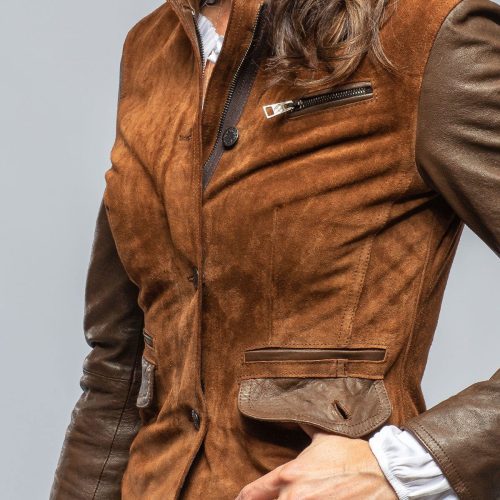 dune lauren suede amp leather jkt in brown ladies outerwear leather axels vail 39541854634218