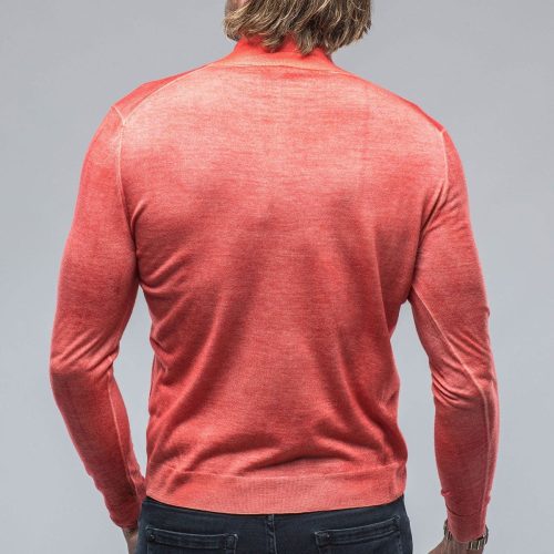 dune queniin cashmere quarter zip in blood orange mens sweaters axels vail 38620496593130