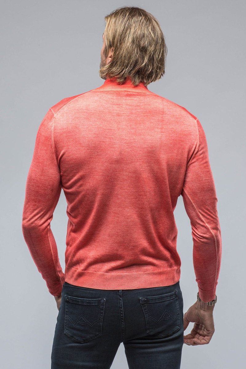 dune queniin cashmere quarter zip in blood orange mens sweaters axels vail 38620496593130