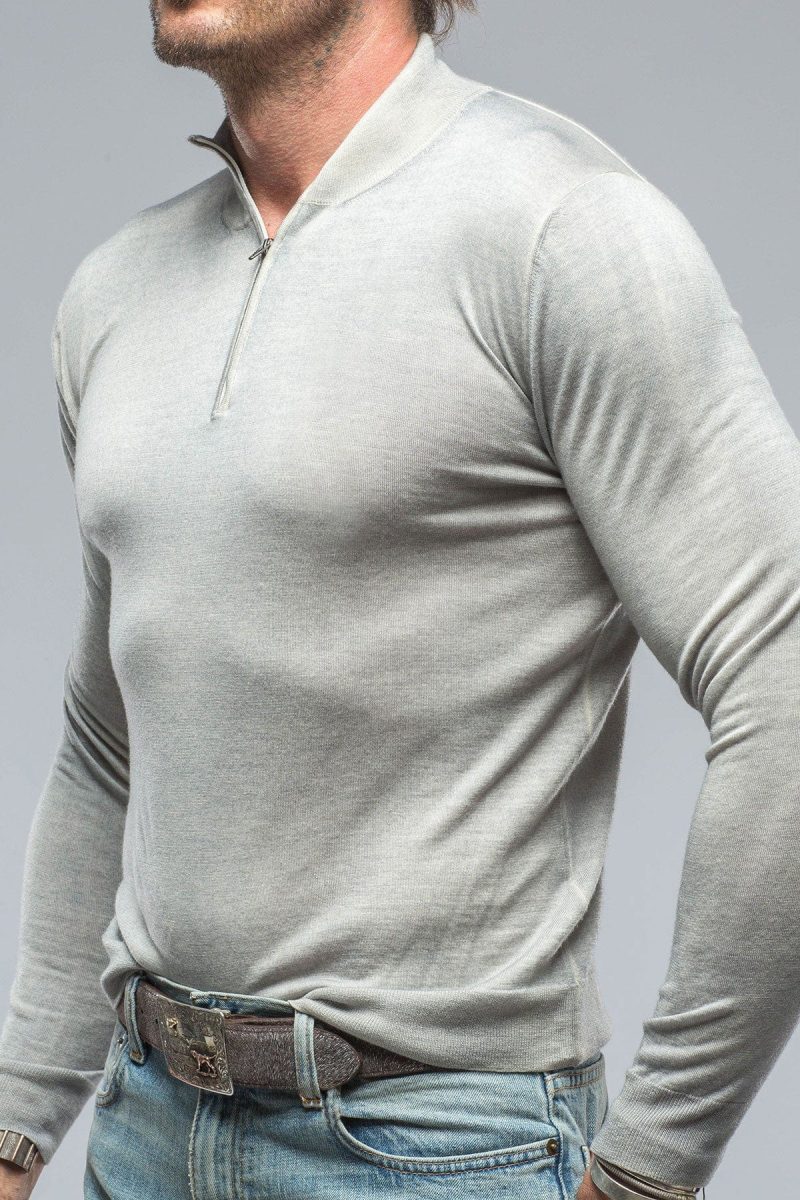 dune queniin cashmere quarter zip in off white mens sweaters axels vail 38620495544554