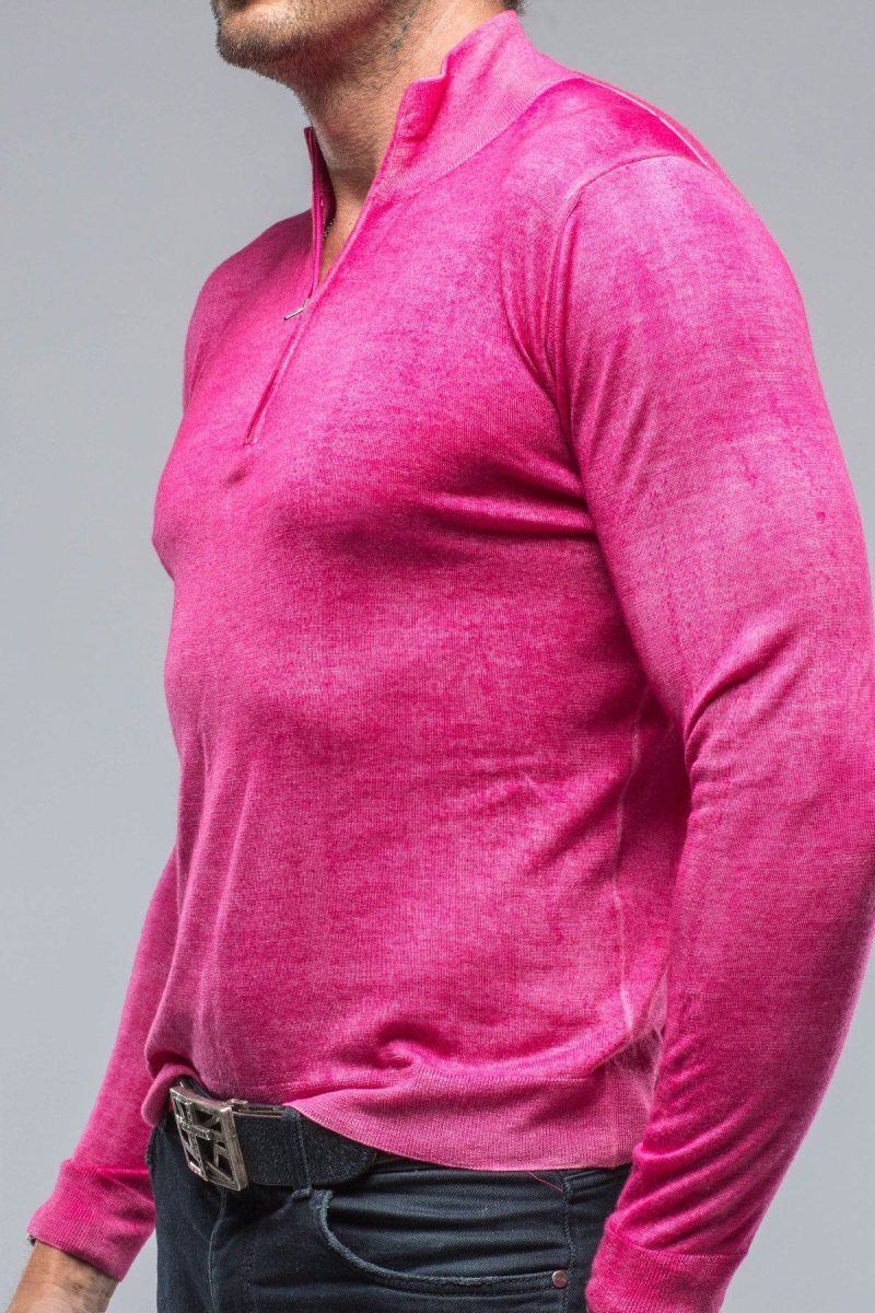 dune queniin cashmere quarter zip in pink inferno mens sweaters axels vail 38620495642858