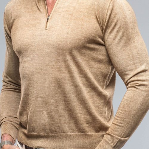 dune queniin cashmere quarter zip in rust mens sweaters axels vail 38620495347946