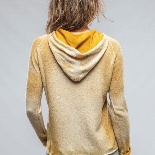 dune rubina cashmere hooded pullover in ochre ladies sweaters axels vail 37373200662762