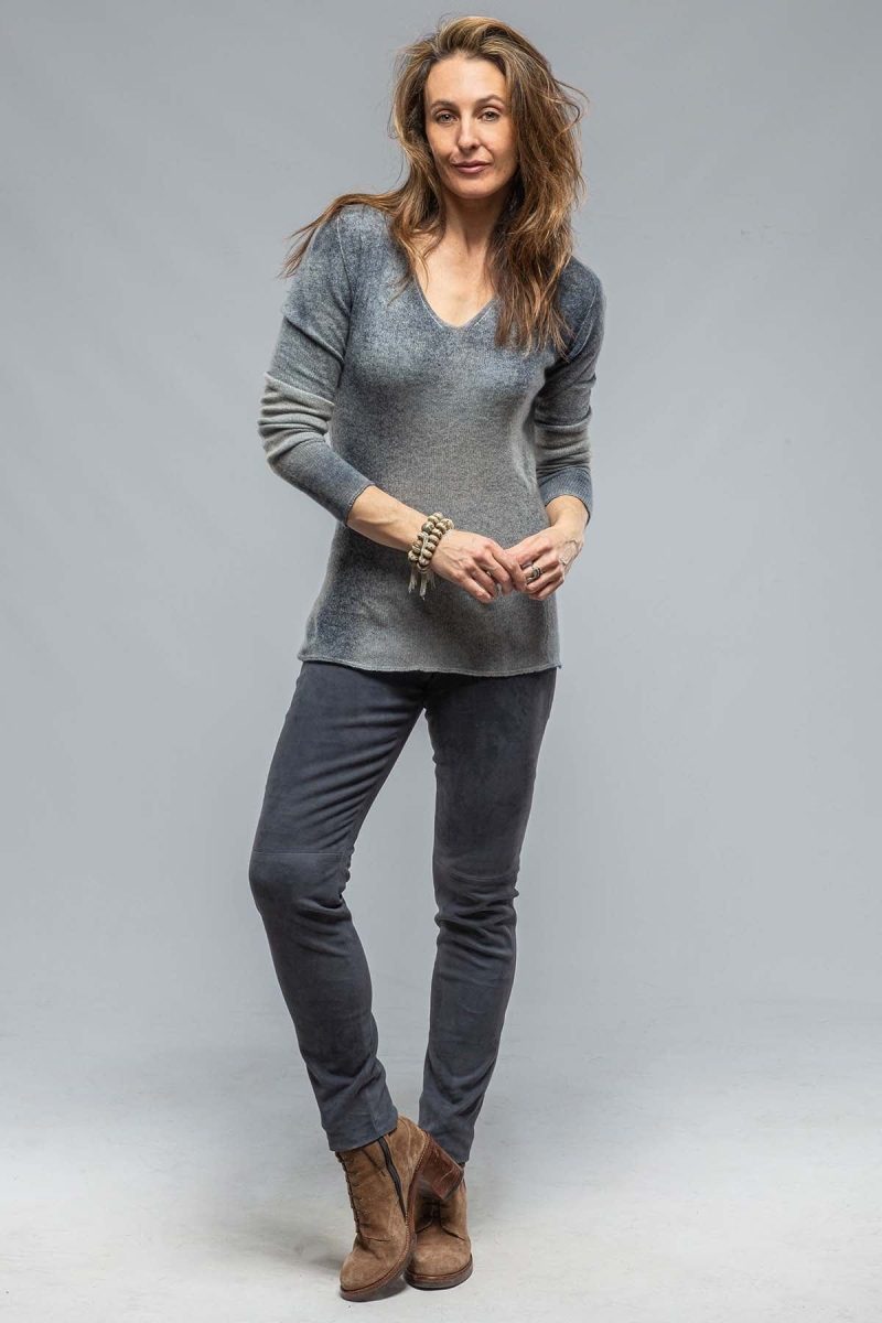 dune sali bi color v neck sweater in natural avvio ladies sweaters axels vail 36754606981354