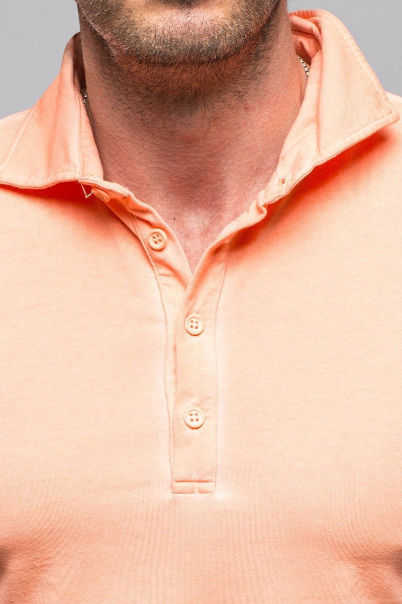 dune toulour ss woven polo in peach mens shirts polos axels vail 40043816288490