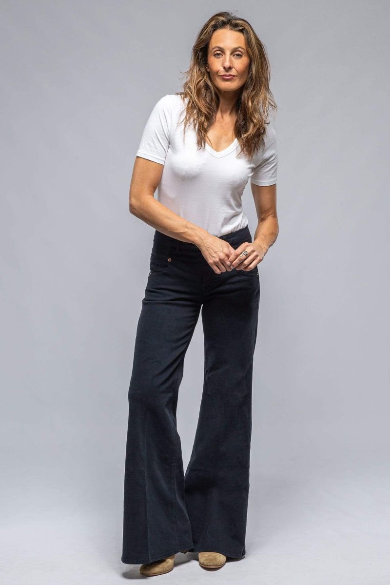 european culture cara wide leg cotton pant in navy ladies pants jeans axels vail 30787251011773