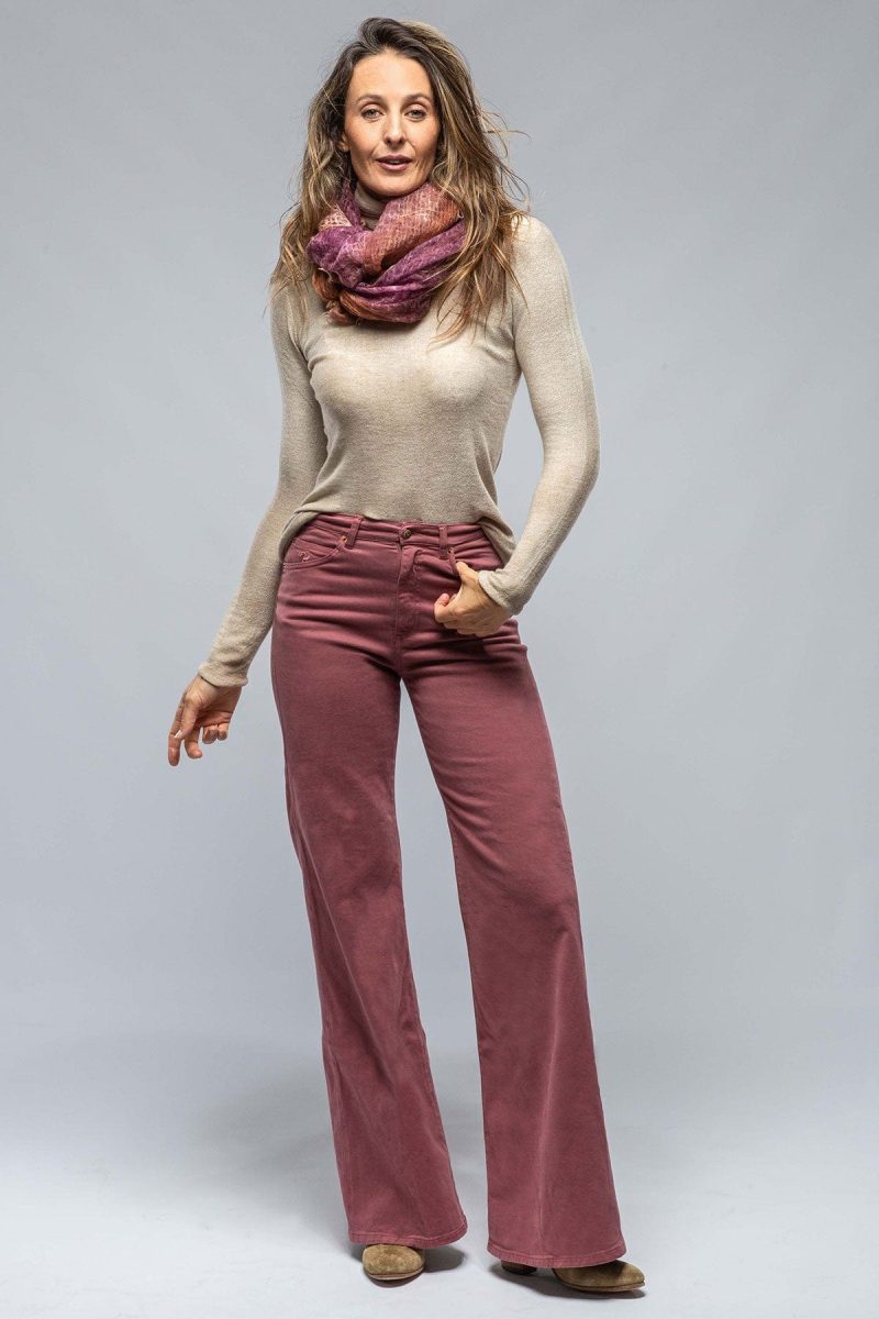 european culture daphne brushed cotton wide leg jean in dusty brick ladies pants jeans axels vail 38054126387434