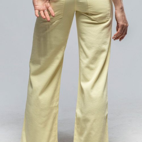 european culture elisa open hem jean in pale yellow ladies pants jeans axels vail 37115009663210