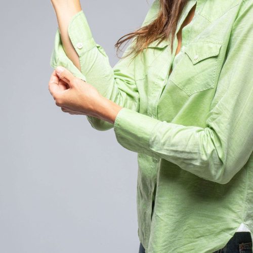 finamore marcella linen shirt in lime ladies tops axels vail 39241823977706