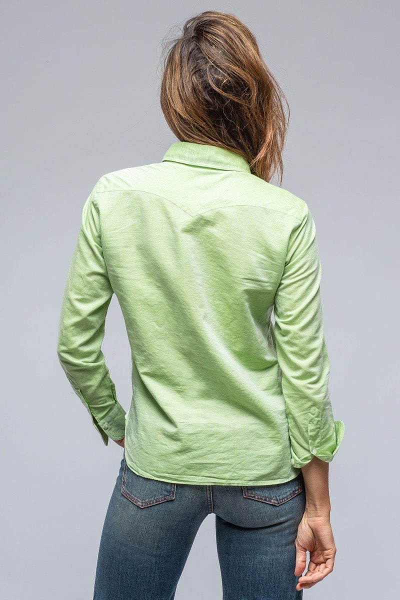 finamore marcella linen shirt in lime ladies tops axels vail 39241824043242