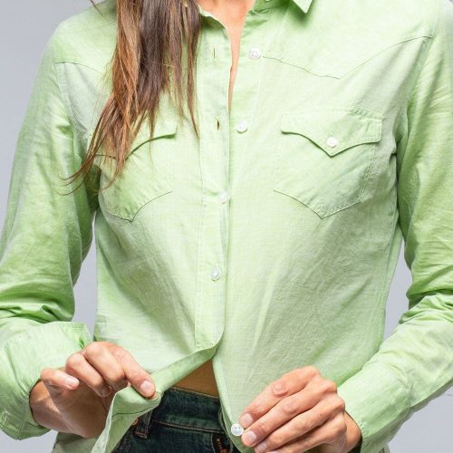 finamore marcella linen shirt in lime ladies tops axels vail 39241824076010