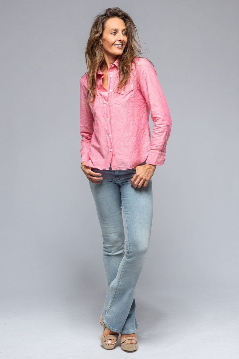 finamore marcella linen shirt in pink ladies tops axels vail 39241824764138