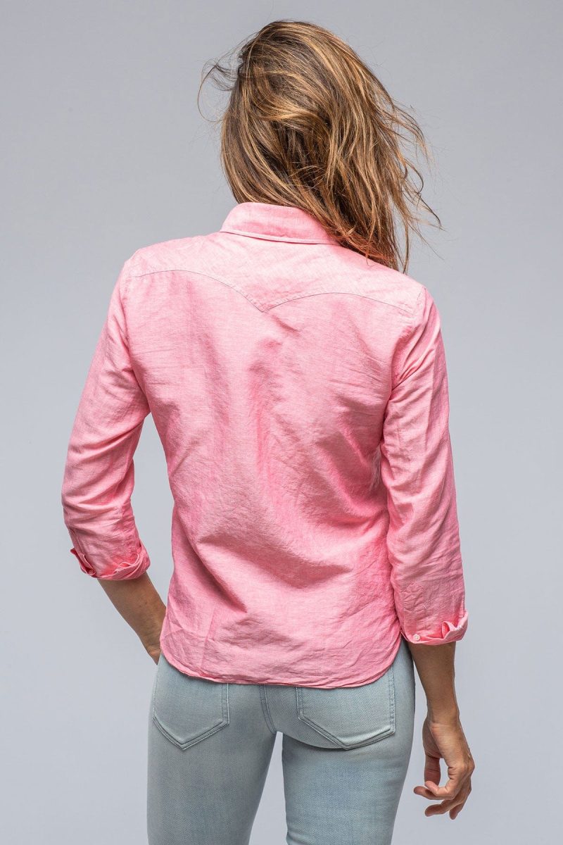 finamore marcella linen shirt in pink ladies tops axels vail 39241824796906