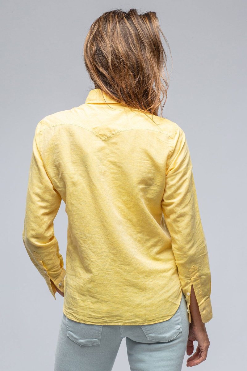 finamore marcella linen shirt in sunflower ladies tops axels vail 39241826369770