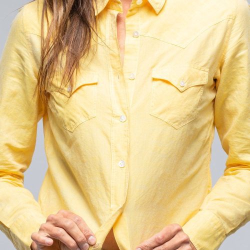 finamore marcella linen shirt in sunflower ladies tops axels vail 39241826468074