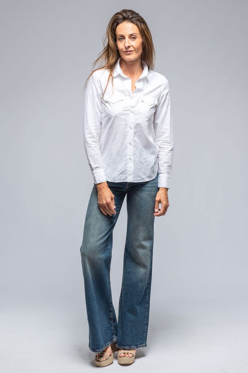 finamore marcella linen shirt in white ladies tops axels vail 39241827877098