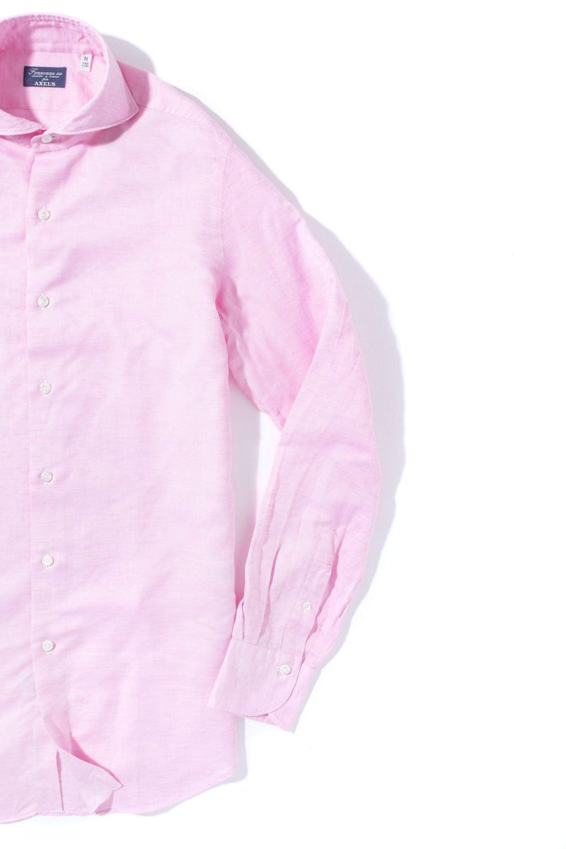 finamore napoli andorra carlo riva cotton linen shirt in pink mens shirts axels vail 39269483839722