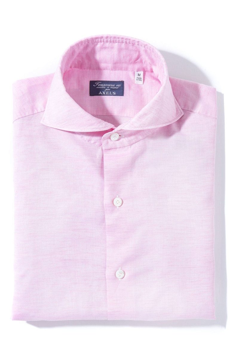 finamore napoli andorra carlo riva cotton linen shirt in pink mens shirts axels vail 39269483905258