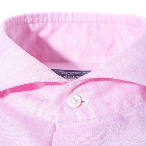 finamore napoli andorra carlo riva cotton linen shirt in pink mens shirts axels vail 39269483938026