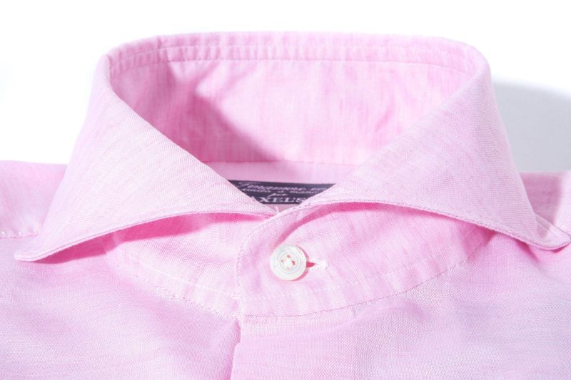 finamore napoli andorra carlo riva cotton linen shirt in pink mens shirts axels vail 39269483938026