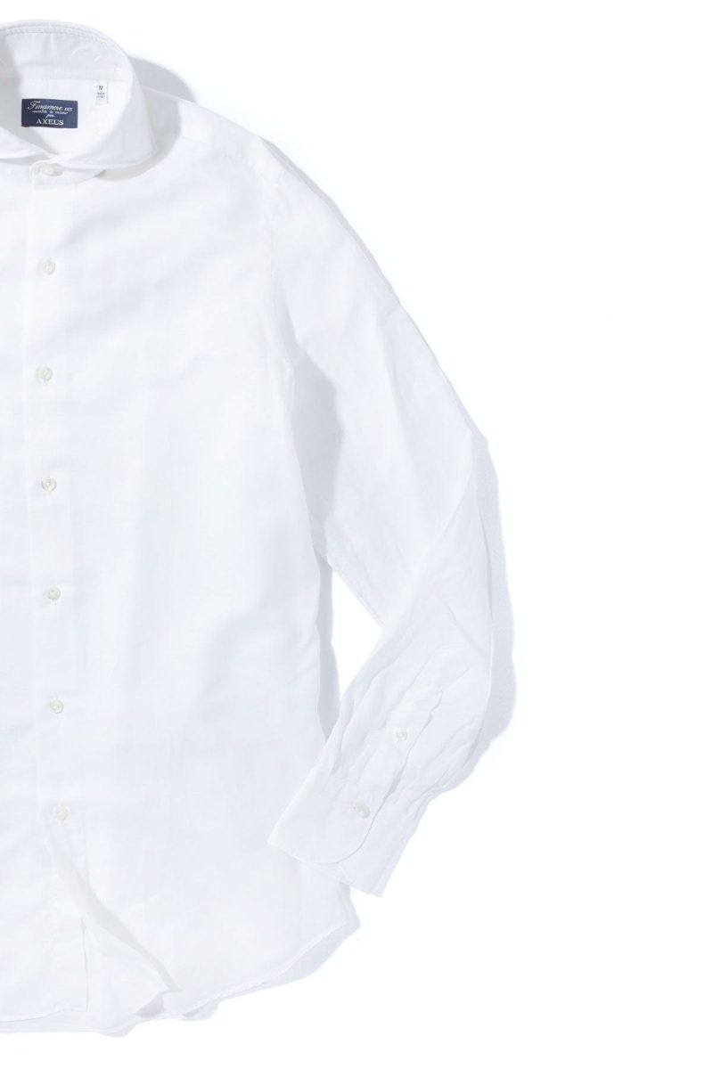 finamore napoli andorra carlo riva cotton linen shirt in white mens shirts axels vail 39269488394474